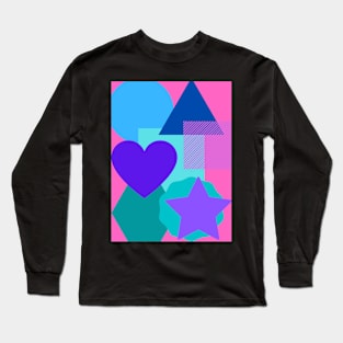 Copy of Collage of shapes pink background Long Sleeve T-Shirt